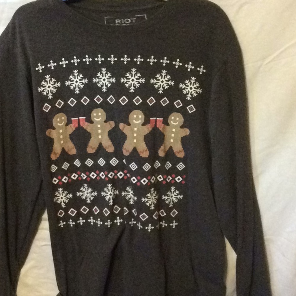 Men’s long sleeve tee shirt Gingerbread winter